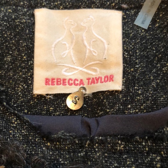 Rebecca Taylor size 2 black/green jacket w/ trim - Picture 2 of 6